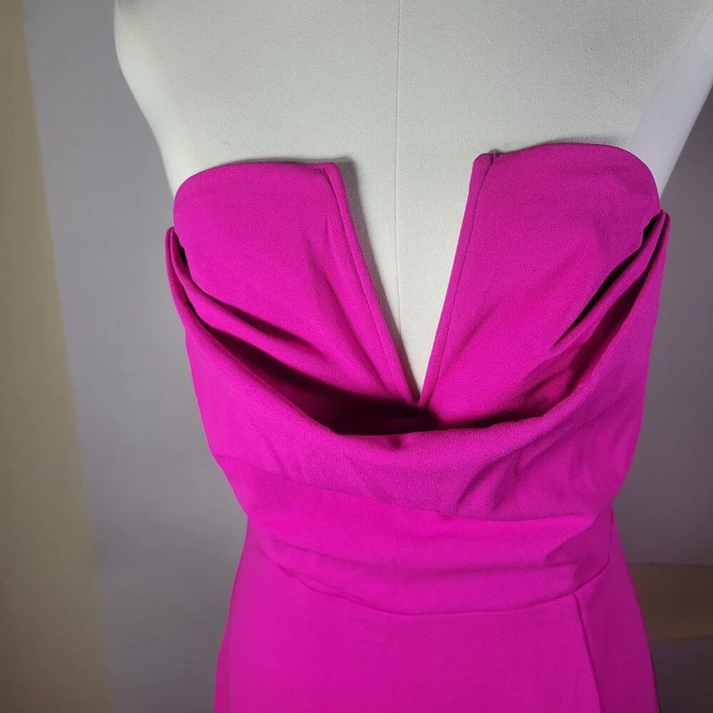 Lulus Effortless Radiance Magenta Strapless Mermaid Maxi Dress Size M - Picture 2 of 4
